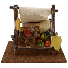 Tienda con puesto de frutas y verduras de 14,5x14,5x12 cm de