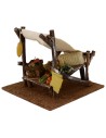 Tienda con puesto de frutas y verduras de 14,5x14,5x12 cm de