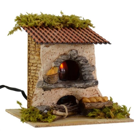 Forno per pane con luce funzionante cm 15x15x14 h. Mondo Presepi