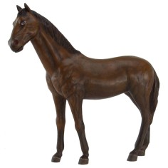Cavallo marrone in resina per statue da 30 cm Mondo Presepi