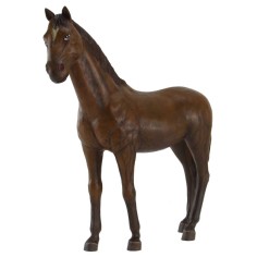 Caballo marrón de resina para estatuas de 30 cm. 2