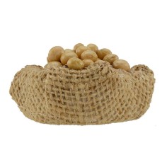 Basket jute with eggs cm 4,5 -miniature neapolitan nativity 2