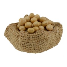 Basket jute with eggs cm 4,5 -miniature neapolitan nativity