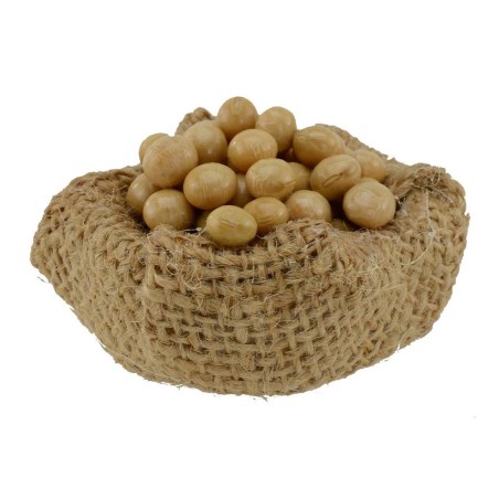 Basket jute with eggs cm 4,5 -miniature neapolitan nativity