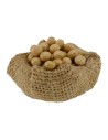 Basket jute with eggs cm 4,5 -miniature neapolitan nativity