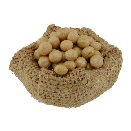Basket jute with eggs cm 4,5 -miniature neapolitan nativity