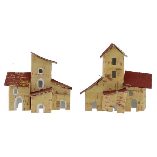 Juego de 2 casitas para belén de 7x3x8 cm de altura.