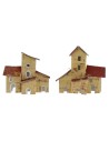 Juego de 2 casitas para belén de 7x3x8 cm de altura.