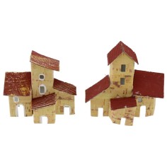 Juego de 2 casitas para belén de 7x3x8 cm de altura. 2