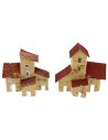 Juego de 2 casitas para belén de 7x3x8 cm de altura.