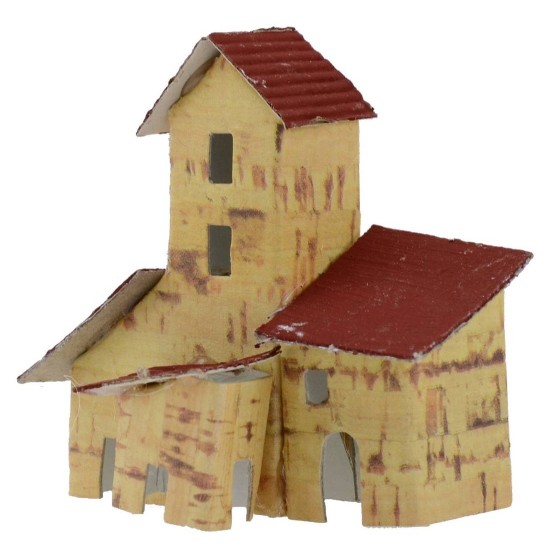 Conjunto de 2 casitas para belén de 7x3x8 cm h Mondo Presepi.