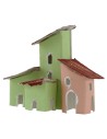 Set de 2 casitas coloridas para pesebre de 7x3,5x6,5 cm h