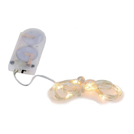 10 Micro LED con luz blanca cálida con pilas incluidas longitud