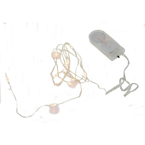 10 Micro led a luce bianca calda con pile incluse lunghezza
