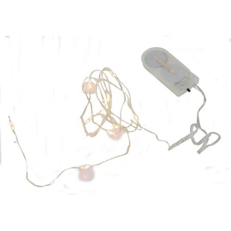 10 Micro led a luce bianca calda con pile incluse lunghezza