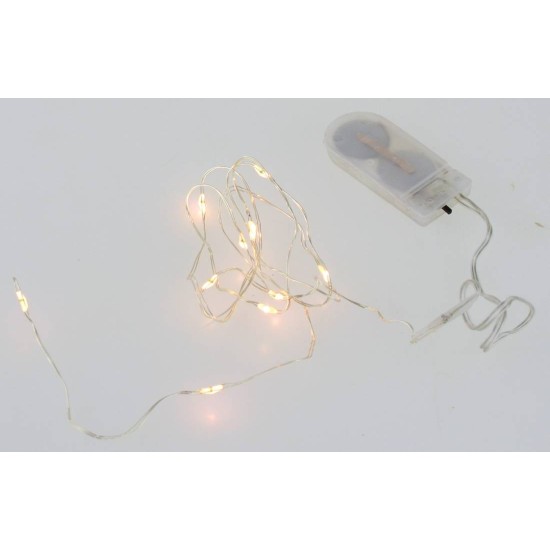 10 Micro LED con luz blanca cálida con pilas incluidas