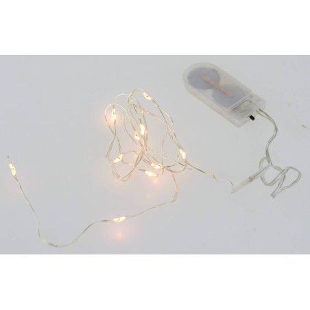 10 Micro led a luce bianca calda con pile incluse lunghezza