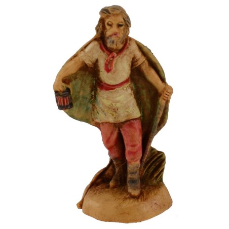 Vecchio con lanterna 4 cm in pvc Mondo Presepi