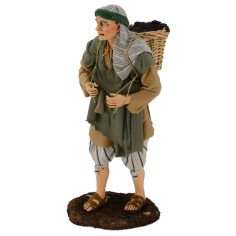 Man with grape basket on his shoulders 30 cm Pigini