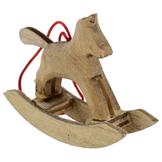 Caballo mecedora de madera cm 5,7x4,4 h Mundo