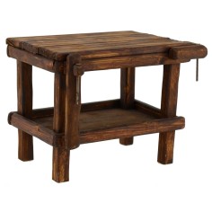 Mesa con mordazas de madera de 18x10x15 cm h. 