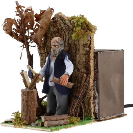 Leñador de 10 cm en movimiento Mundo Pesebres