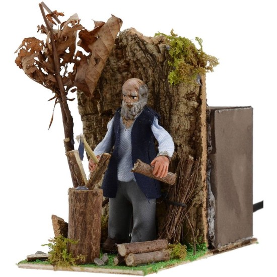 Leñador de 10 cm en movimiento Mundo Pesebres
