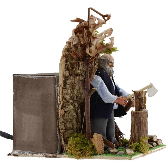 Leñador de 10 cm en movimiento Mundo Pesebres