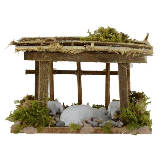 Ovil covered with sheep cm 10x6x7 h