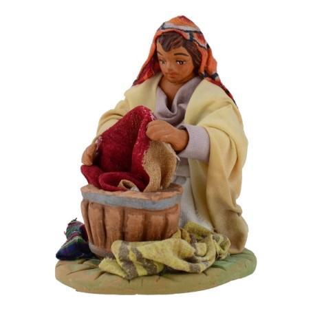 Lavandaia inginocchiata serie 10 cm Mondo Presepi