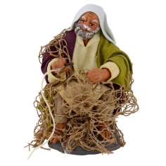 Fisherman sitting with series network 10 cm