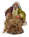 Seated fisherman with net series 10 cm