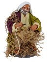 Seated fisherman with net series 10 cm