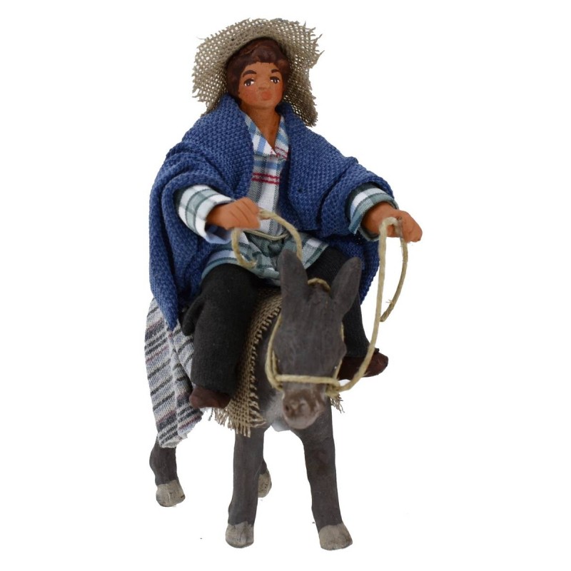 Pastor in saddle at donkey 10 cm