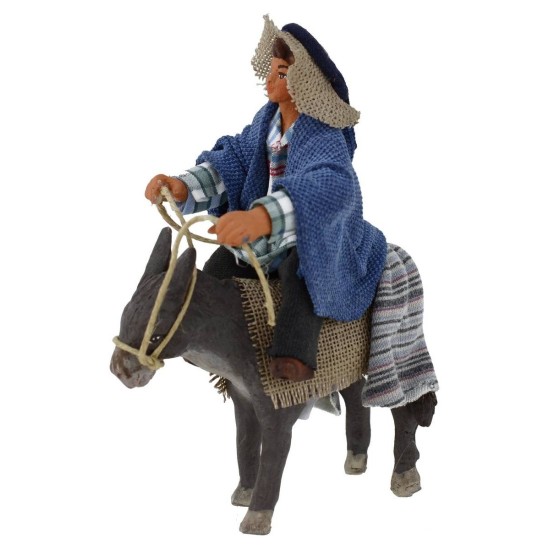 Pastor in saddle at donkey 10 cm