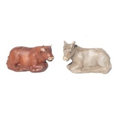 Ox and donkey for statues 15 cm 2