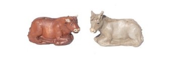 Ox and donkey for statues 15 cm
