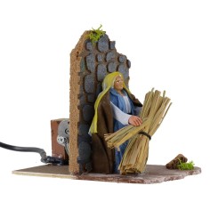 Contadino orientale con fascine di paglia serie 8 cm in 2