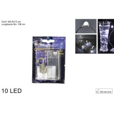 10 Micro Led luz blanca fría a pilas Mundo