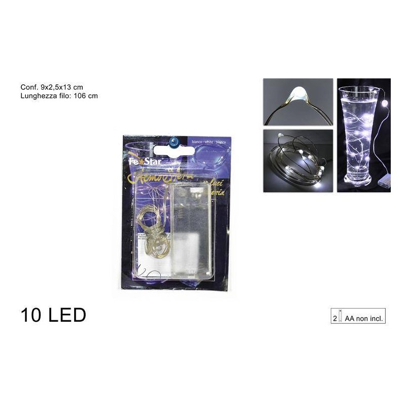 10 Micro Led cold white light to batteries