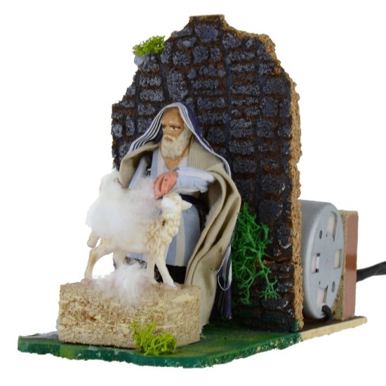 8 cm sheep toss in motion for presepe