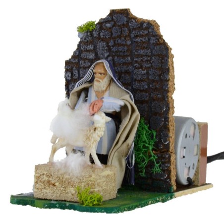 8 cm sheep toss in motion for presepe