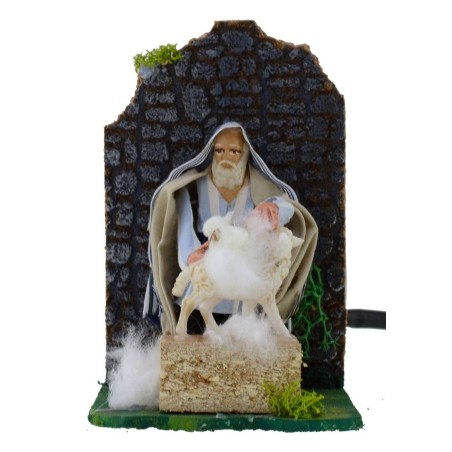 Tosatore di pecore 8 cm in movimento per presepe Mondo Presepi