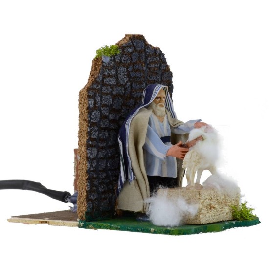 8 cm sheep toss in motion for presepe