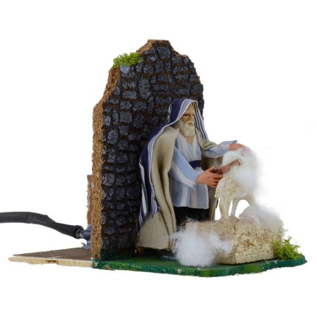 8 cm sheep toss in motion for presepe
