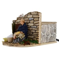 Donna che spenna in movimento serie 10 cm Landi Mondo Presepi 2