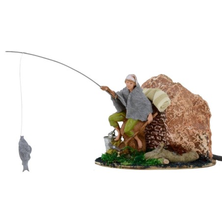 Pescador en movimiento serie 10 cm Landi belén