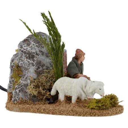 Pastor and sheep with double movement series 10 cm Landi