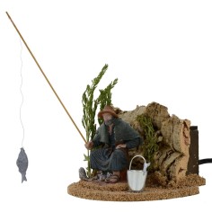 Pescador sentado en movimiento 10 cm Oliver
