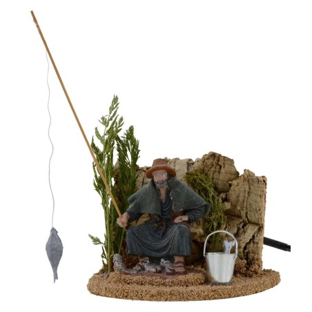 Pescatore seduto in movimento 10 cm Oliver presepe Mondo Presepi